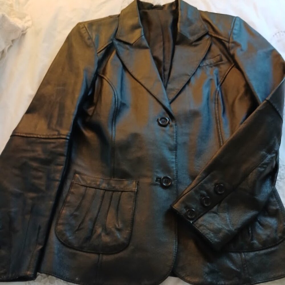 Genuine Leather Jacket, Dark Chocolate Brown - M